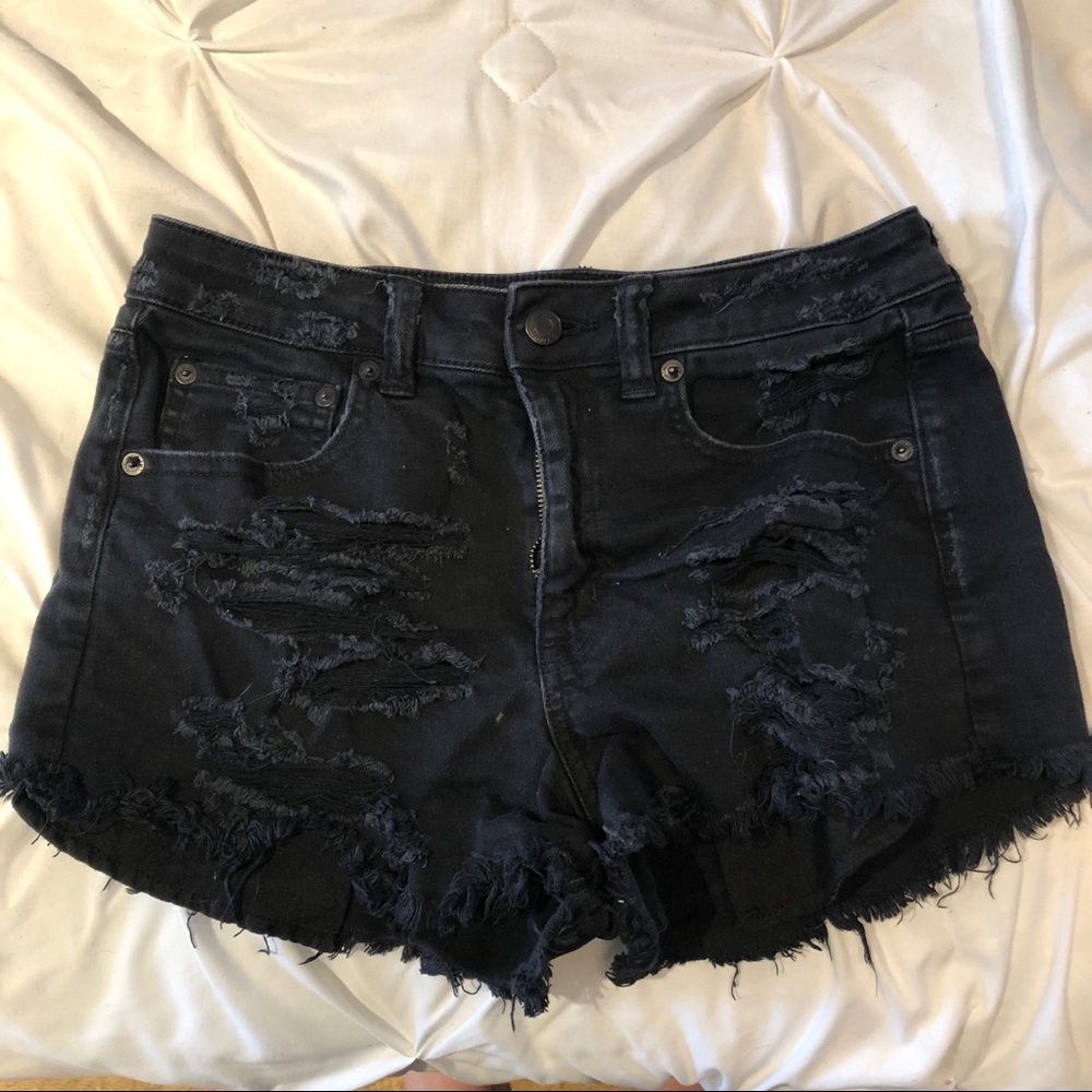 American Eagle Hi-Rise Jean Shorts - Black